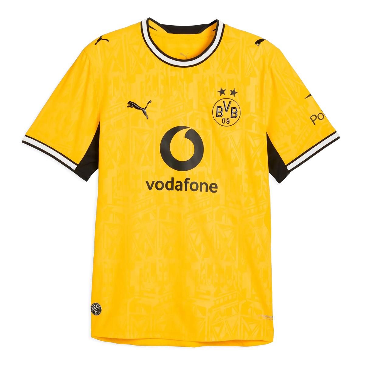Front view of Borussia Dortmund 2026-2027 home yellow on-field authentic soccer jersey by Final Third Kit