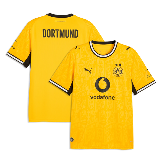 Front and back view of Borussia Dortmund 2026-2027 home yellow replica jersey by Final Third Kit