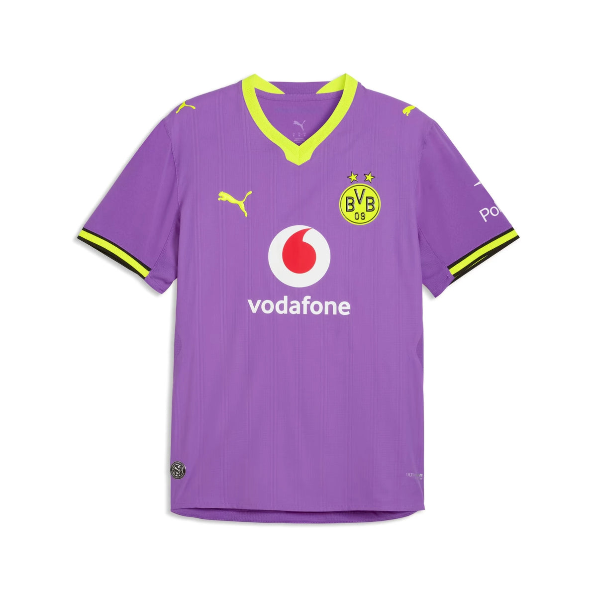 Front view of Borussia Dortmund 2026-2027 third purple authentic soccer jersey by Final Third Kit
