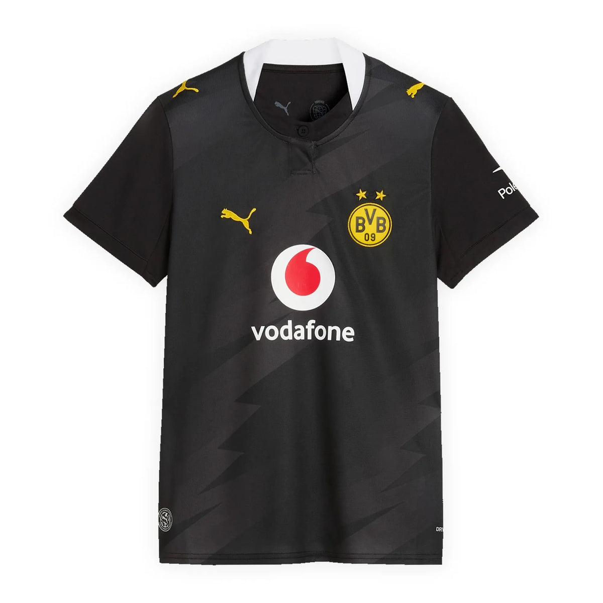 Front view of youth Borussia Dortmund 2026-2027 away black replica soccer jersey by Final Third Kit