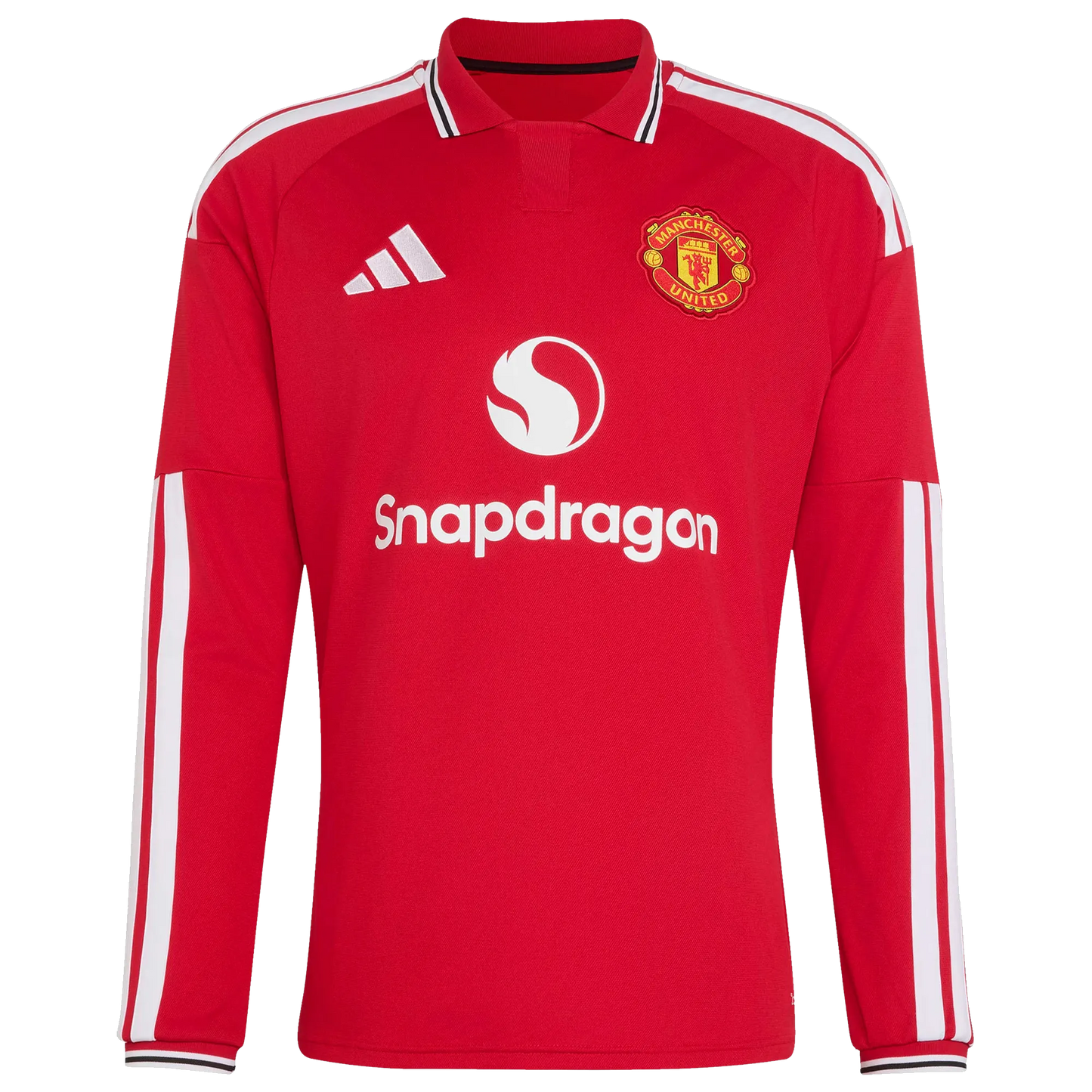 Front view of men's Manchester United 2026-2027 home red replica long sleeve soccer jersey by Final Third Kit