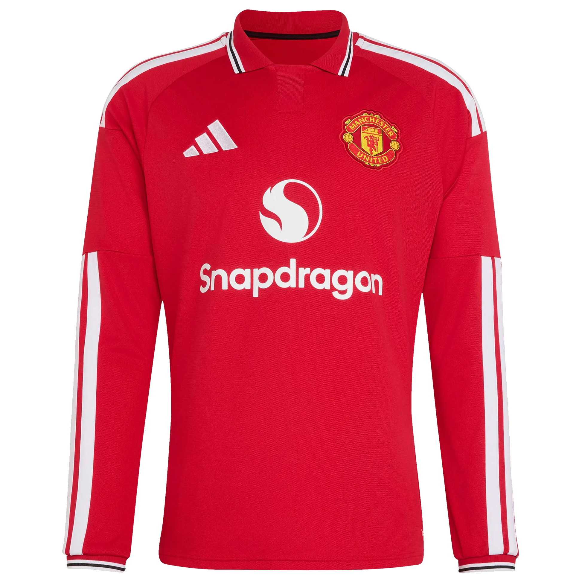 Front view of men's Manchester United 2026-2027 home red replica long sleeve soccer jersey by Final Third Kit