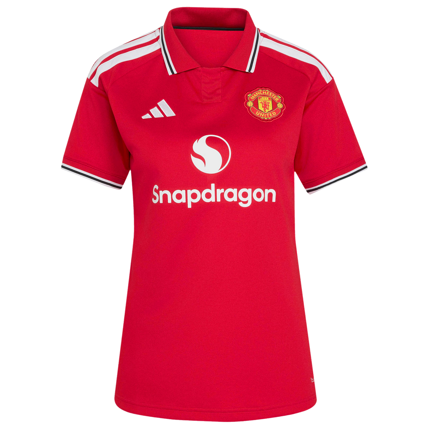 Front view of women's Manchester United 2026-2027 home red replica soccer jersey by Final Third Kit