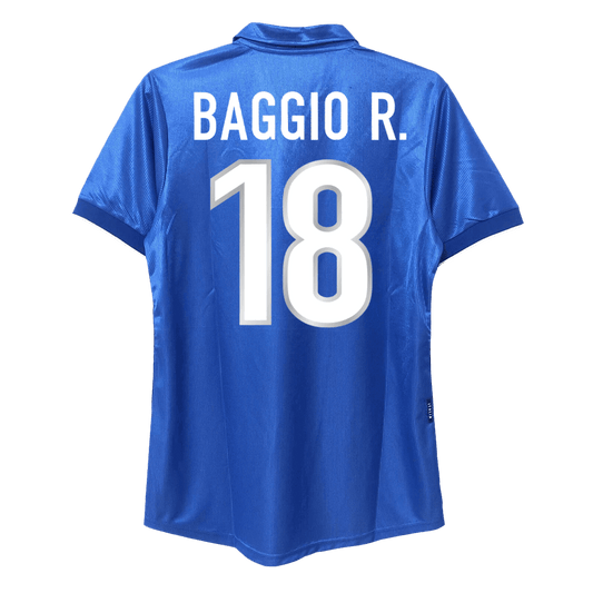 Retro BAGGIO R. #18 1998 Italy Home Soccer Jersey