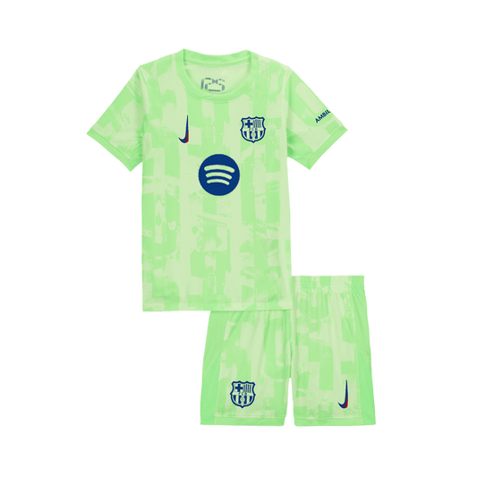Kid's Barcelona Third Away Soccer Jersey Kit(Shirt+Shorts) 2024/25 - UCL (Spotify Logo Without Text)