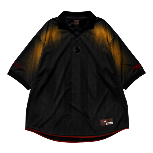 Front view of Cactus Jack by Travis Scott x Nike Germany Total 90 retro black soccer jersey by Final Third Kit