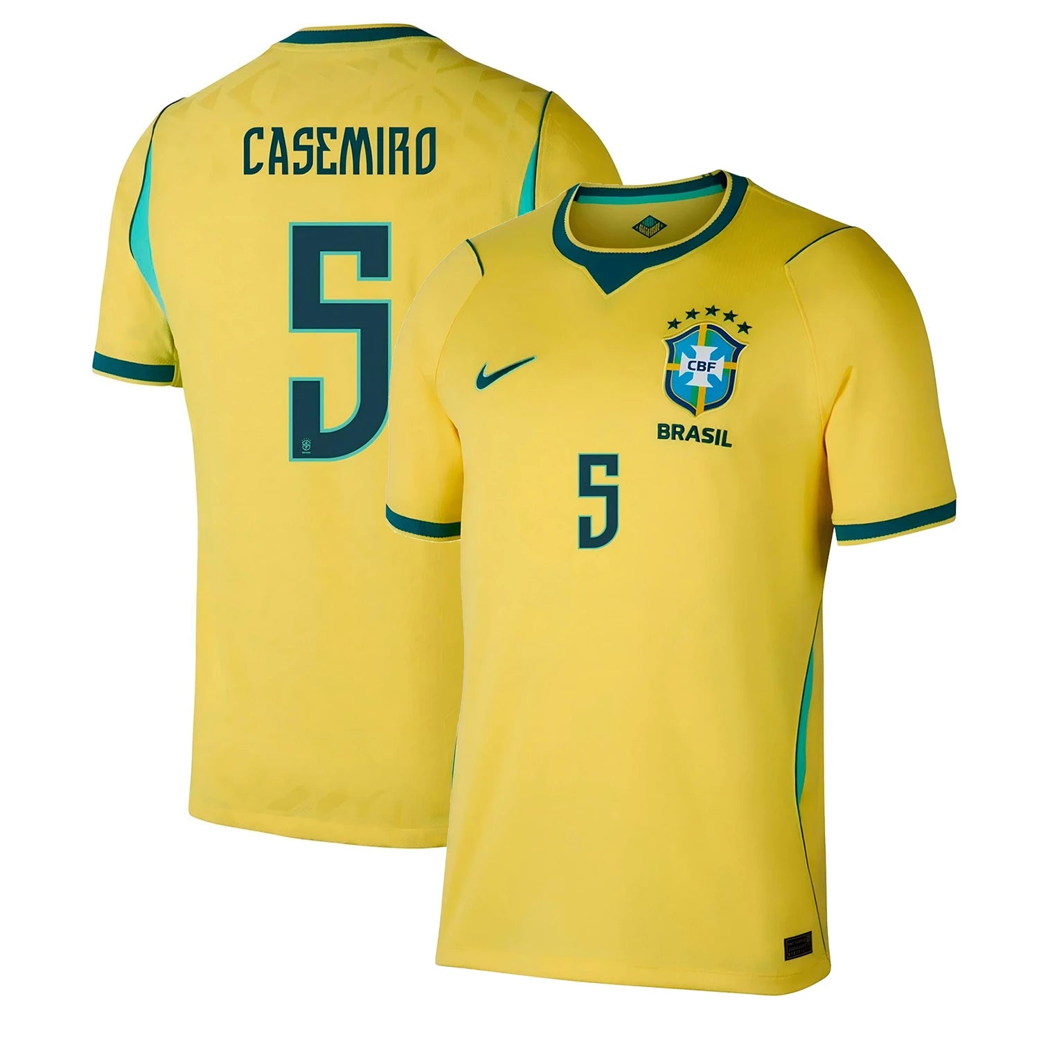 Brazil 2026 World Cup Home Stadium Replica Jersey With Casemiro #5 Printing