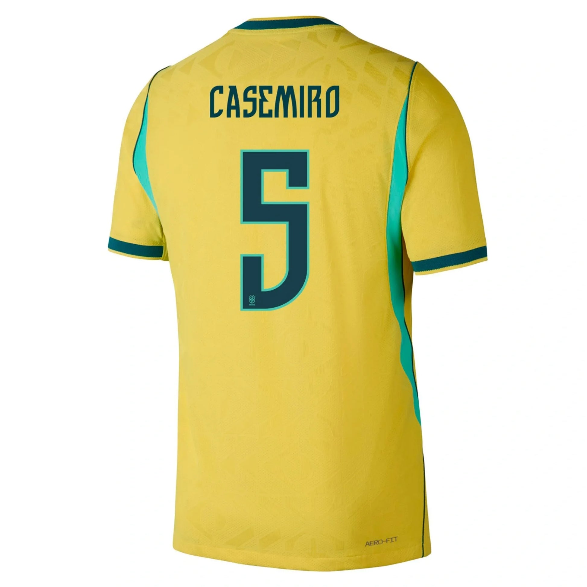 Brazil 2026 World Cup Home Stadium Replica Jersey With Casemiro #5 Printing Back View