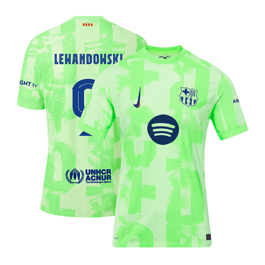 Authentic LEWANDOWSKI #9 Soccer Jersey Barcelona Third Away Shirt 2024/25 UCL Spotify Logo Without Text