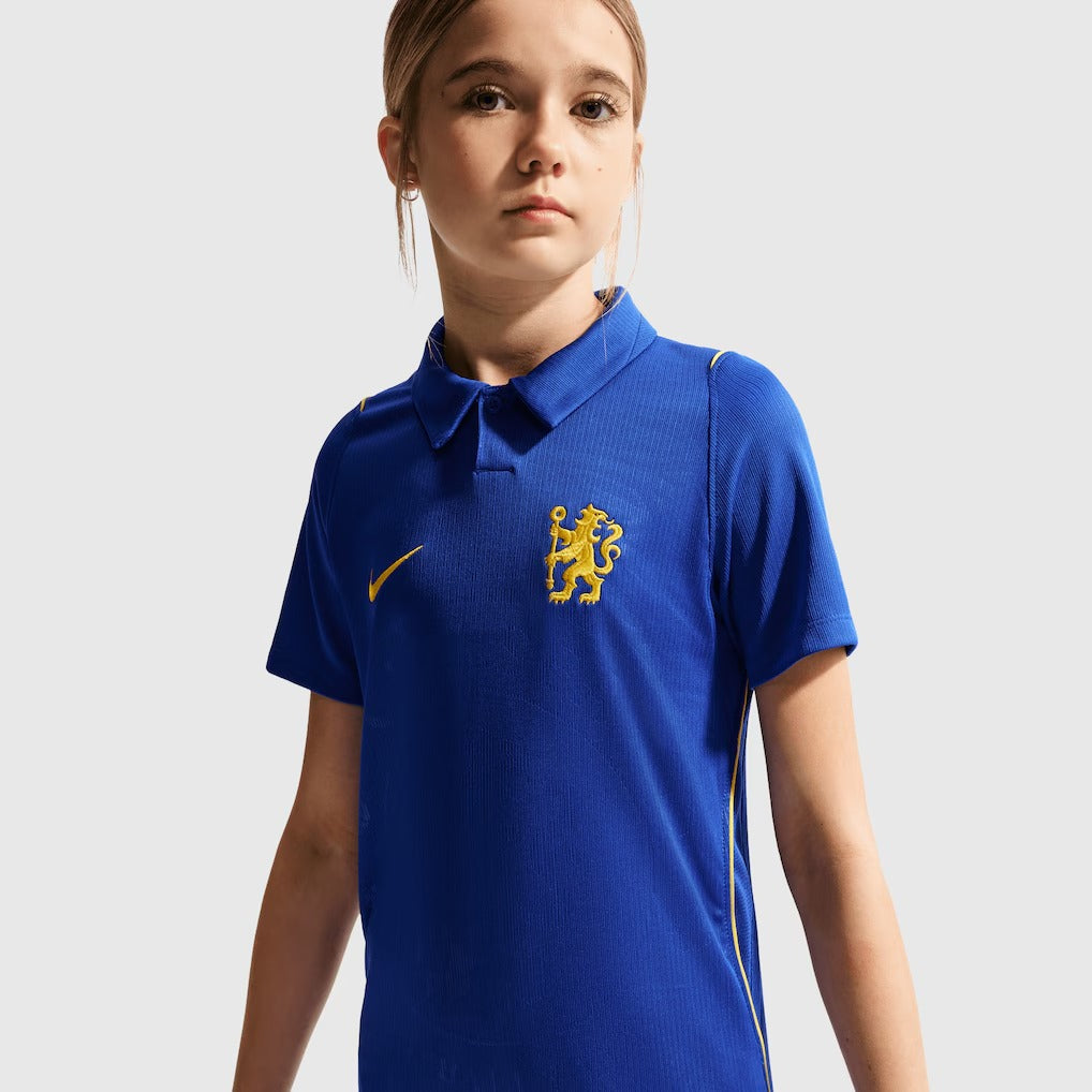 Chelsea 2026/27 Home Stadium Replica Kids Jersey girl model
