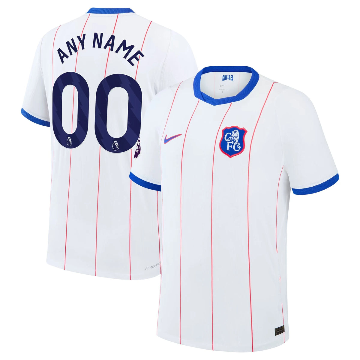 Front and back view of Chelsea 2026-2027 third white match authentic custom jersey by Final Third Kit
