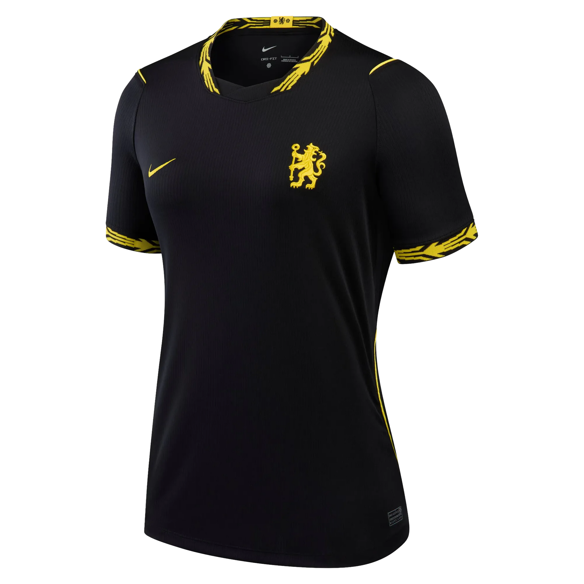 Front view of women's Chelsea 2026-2027 away black stadium replica soccer jersey by Final Third Kit
