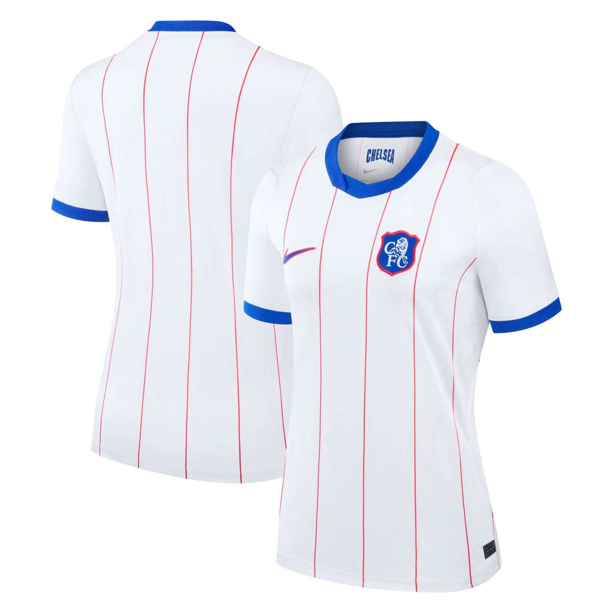 Front and back view of women's Chelsea 2026-2027 third white stadium replica jersey by Final Third Kit