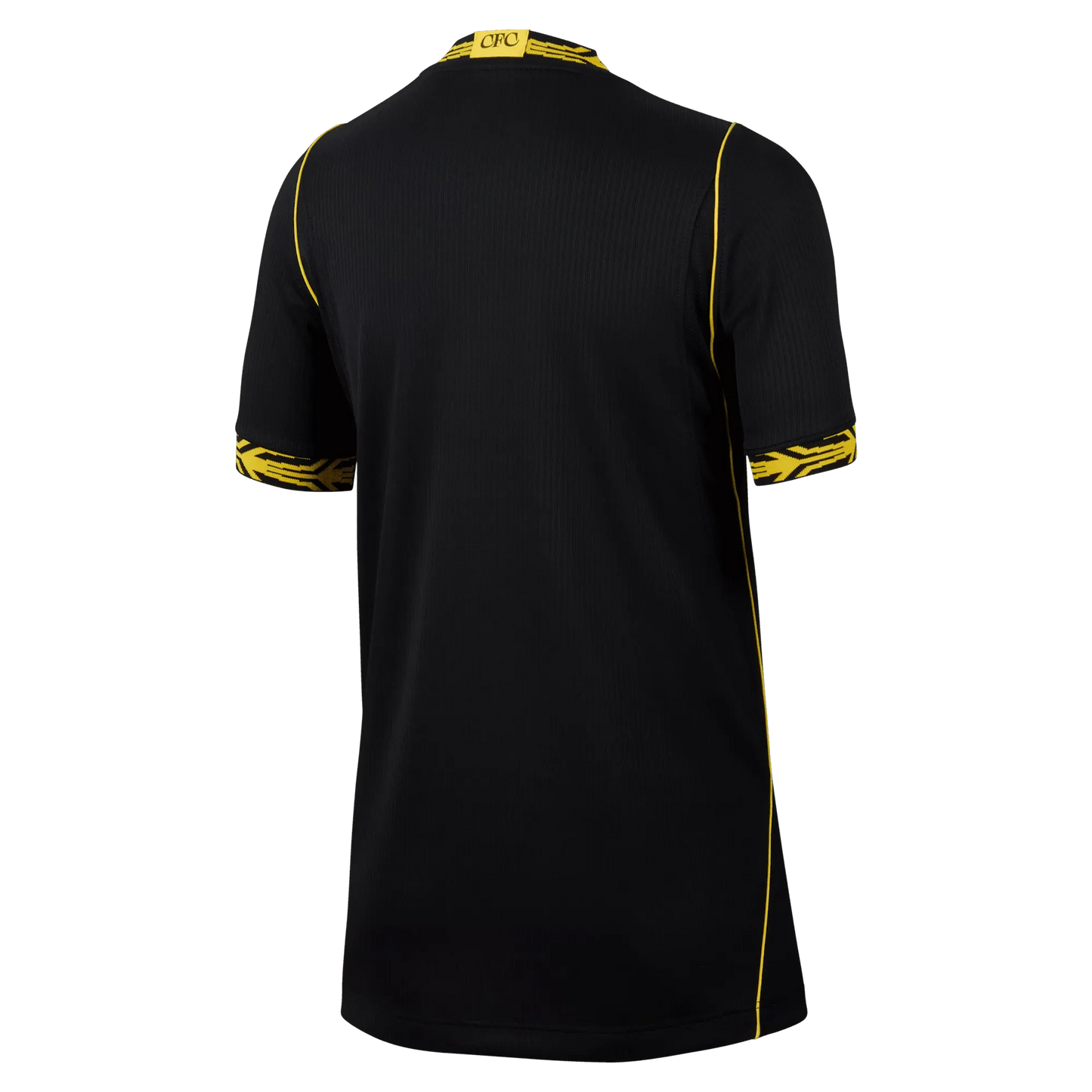 Back view of youth Chelsea 2026-2027 away black football shirt by Final Third Kit