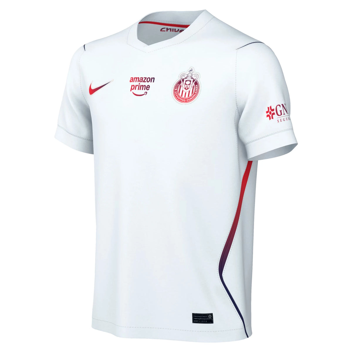 Front view of youth Chivas 2026-2027 away white stadium replica soccer jersey by Final Third Kit