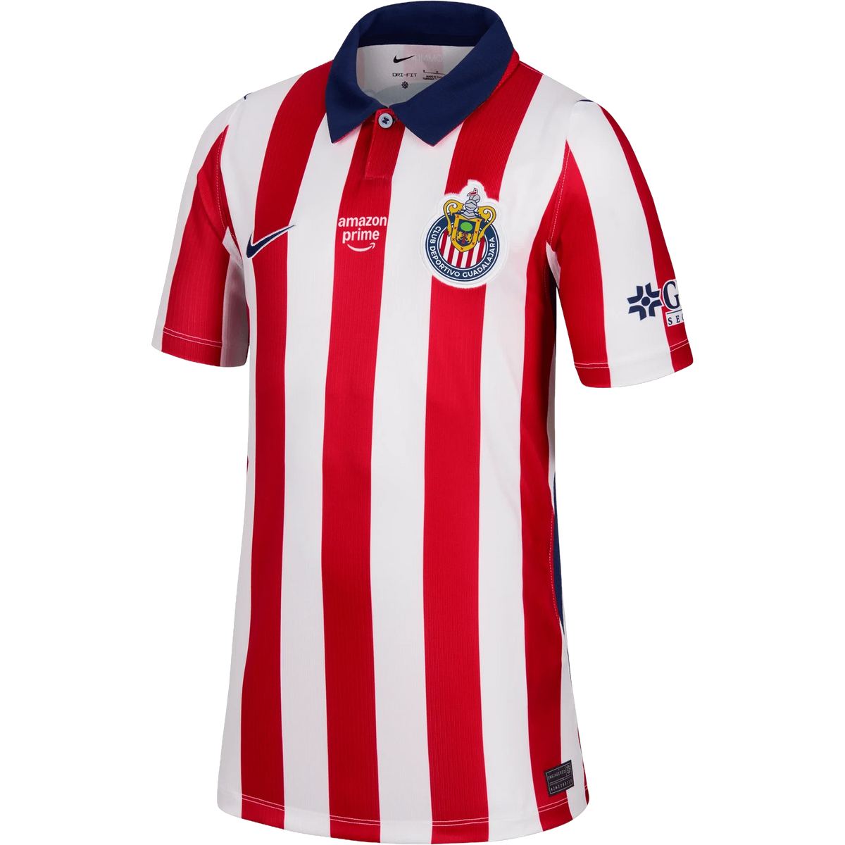 Front view of youth Chivas 2026-2027 home red stadium replica soccer jersey by Final Third Kit