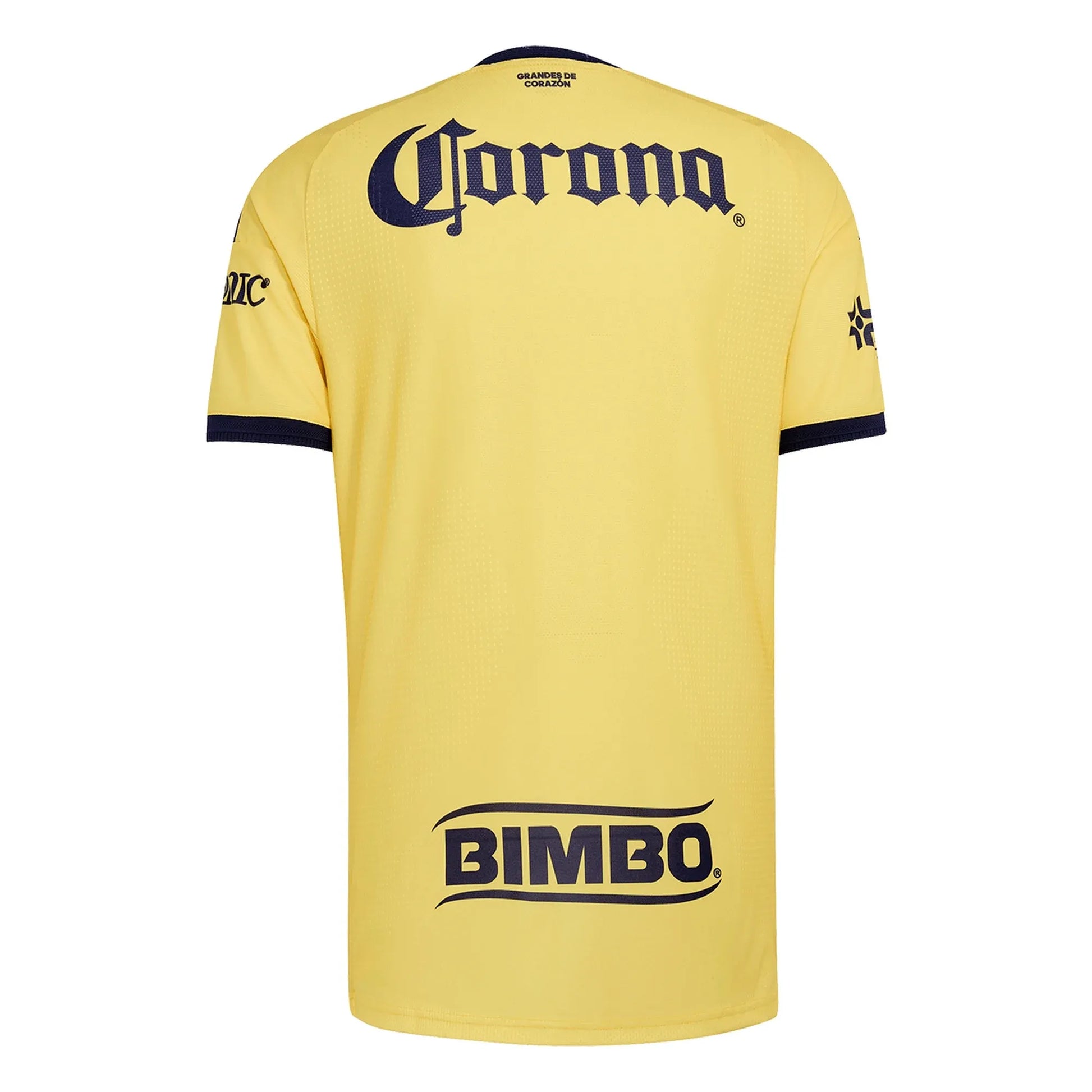 Back view of Club America home stadium replica jersey showing blank back without name or number