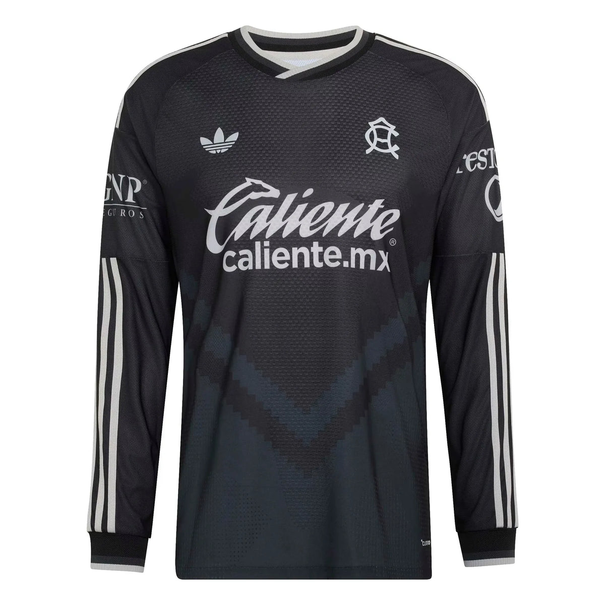 Front view of Club America 2026-2027 away black replica long sleeve soccer jersey by Final Third Kit