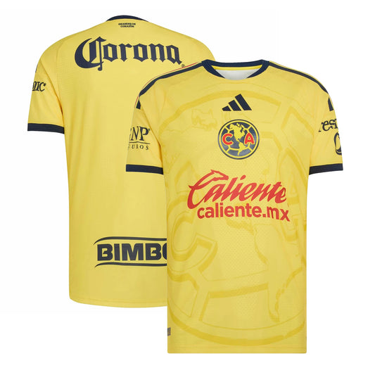 Front and back view of Club America 2026-2027 home yellow on-field authentic jersey by Final Third Kit