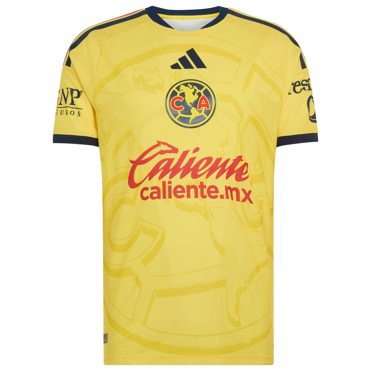 Front view of Club America 2026-2027 home yellow on-field authentic soccer jersey by Final Third Kit