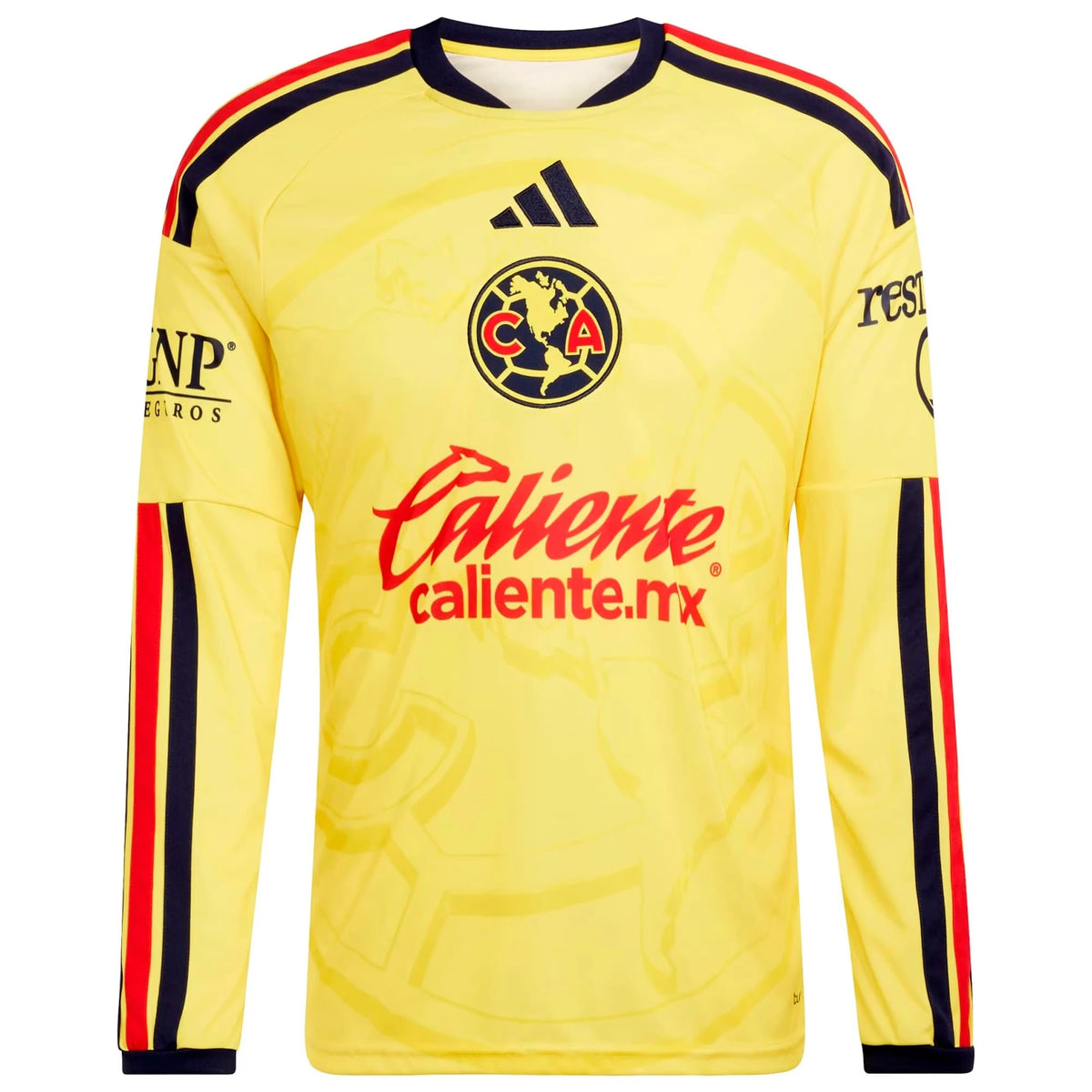 Front view of Club America 2026-2027 home yellow replica long sleeve soccer jersey by Final Third Kit