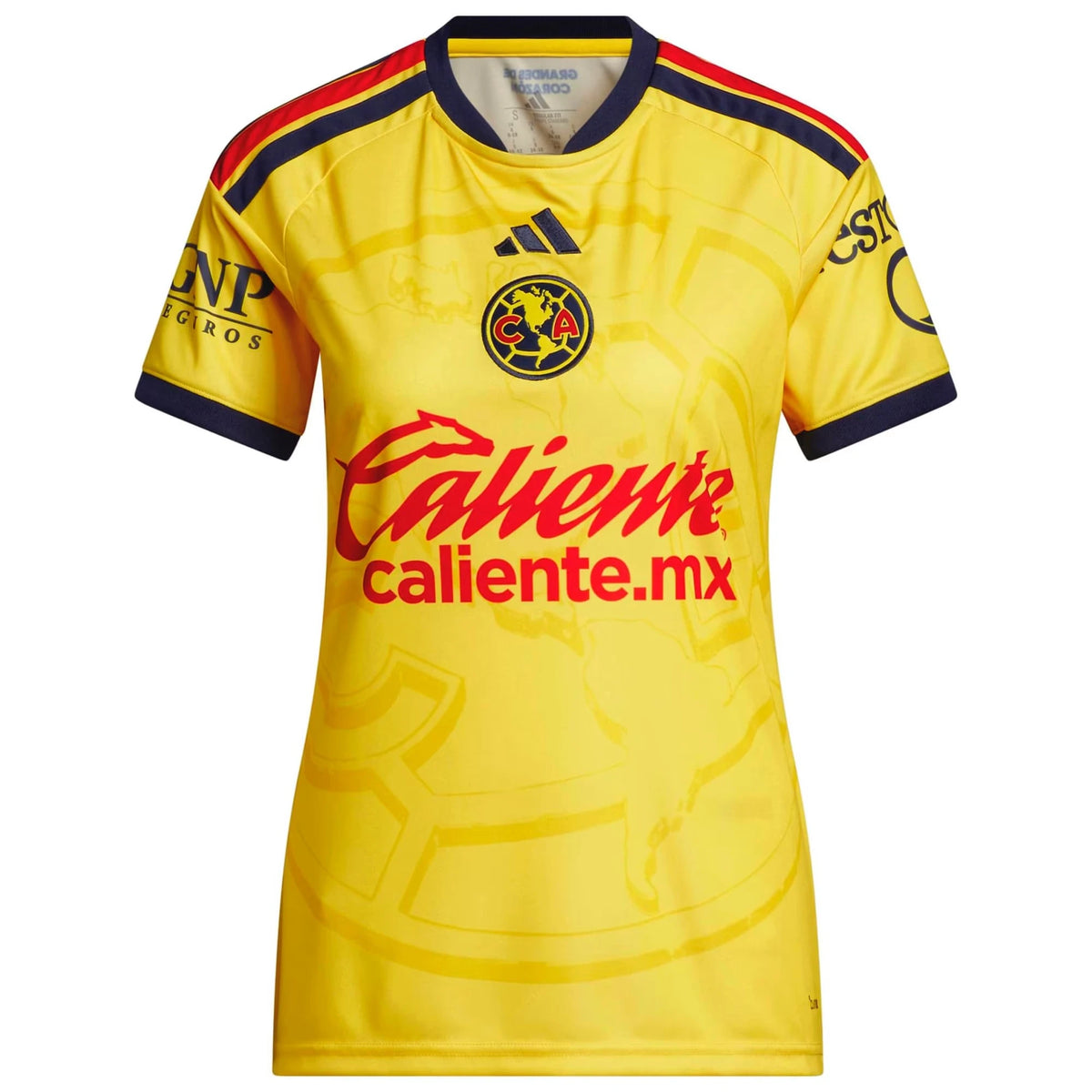 Front view of women's Club America 2026-2027 home yellow replica soccer jersey by Final Third Kit