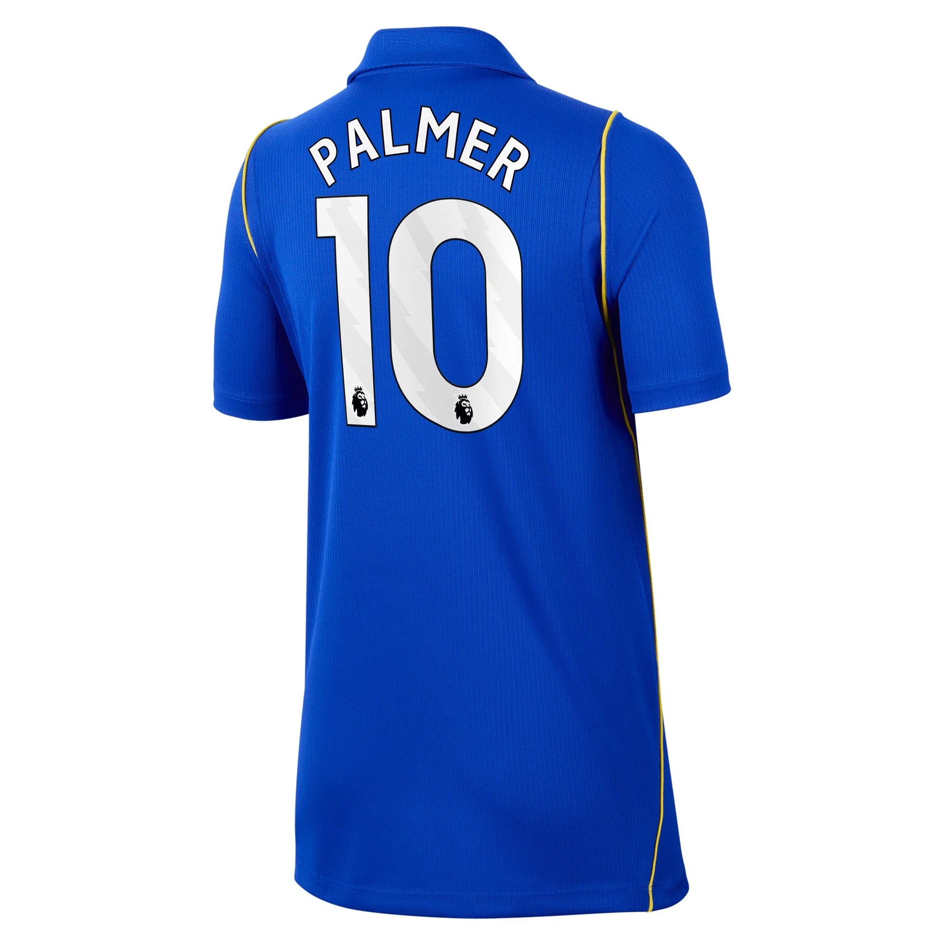 Back view of youth Chelsea 2026-2027 home blue football shirt with Cole Palmer name and number printing by Final Third Kit