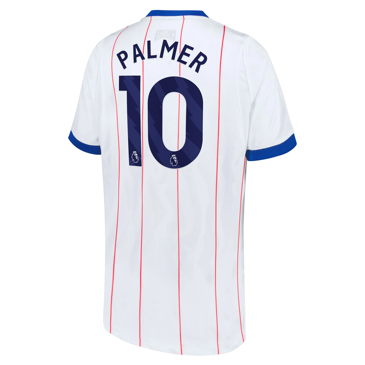 Back view of youth Chelsea 2026-2027 third white stadium replica football shirt with Cole Palmer name and number 20 printing by Final Third Kit
