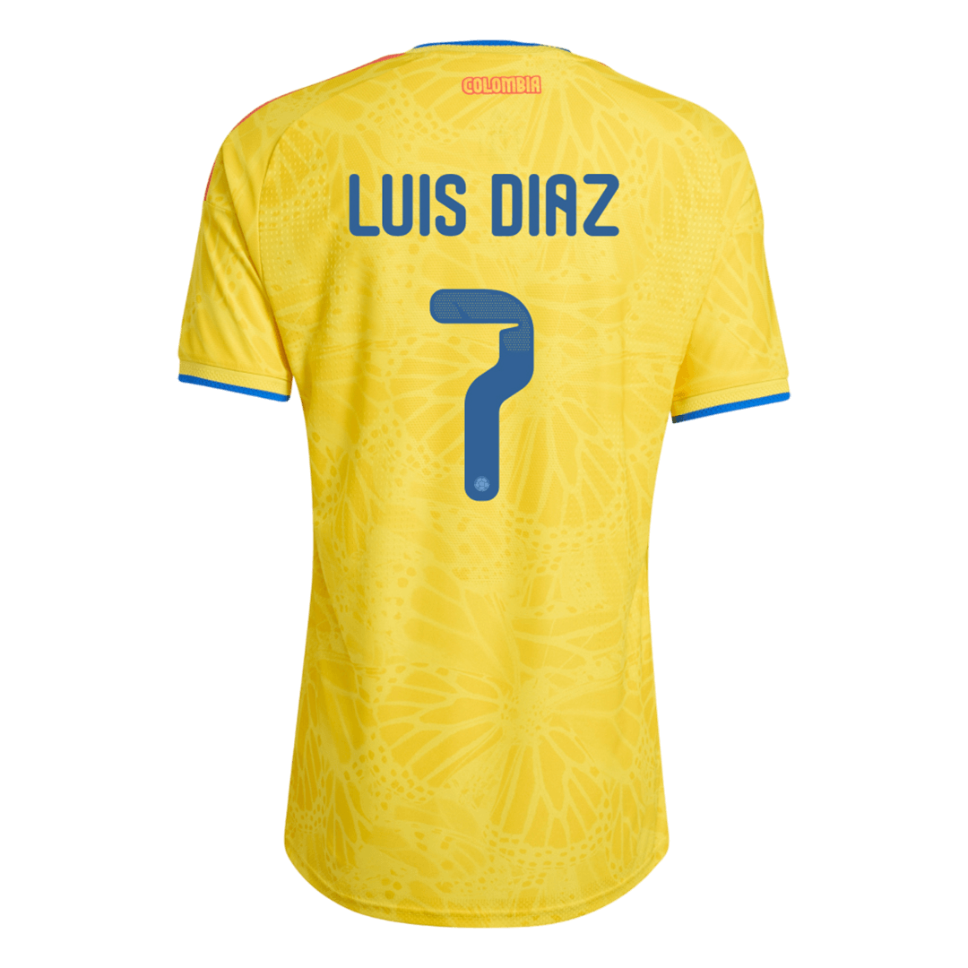 Colombia 2026 World Cup Home Stadium Replica Jersey  Luis Díaz #7 back view