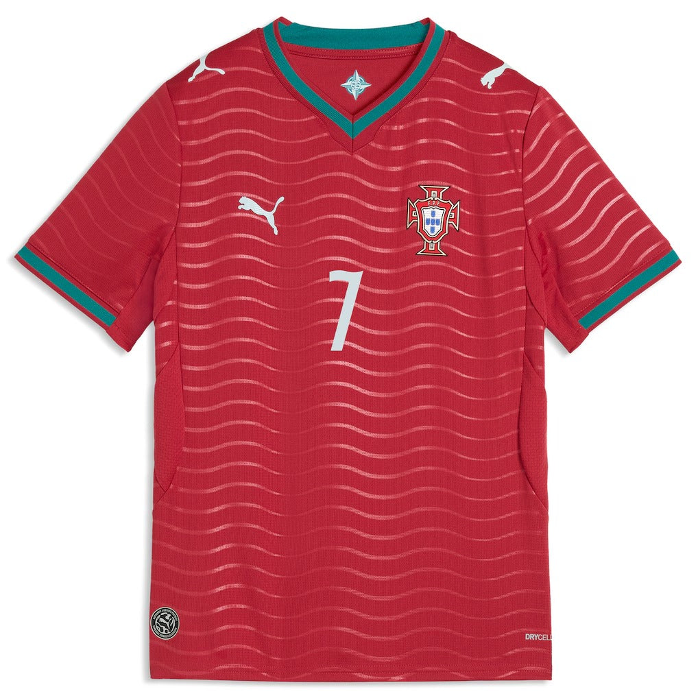 Portugal 2026 World Cup home Kids Stadium Replica Jersey - Ronaldo #7 front view