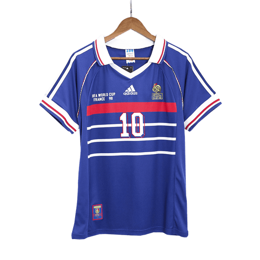 ZIDANE #10 France Retro Jersey Home Soccer Shirt 1998 World Cup