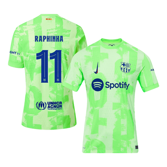 Authentic RAPHINHA #11 Barcelona Soccer Jersey Third Away Shirt 2024/25 - UCL
