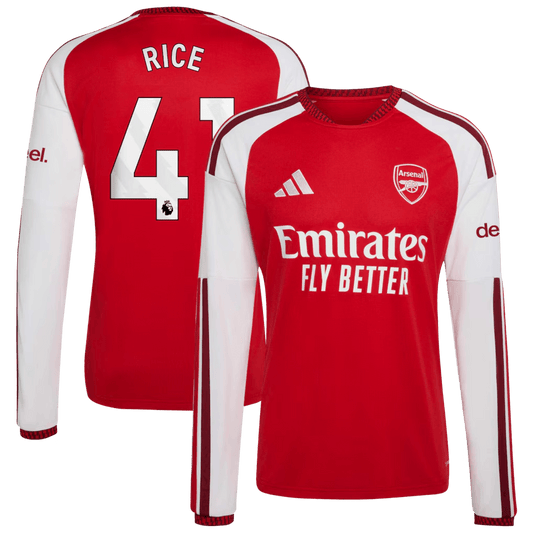 Arsenal 2026/27 Home Stadium Replica Long Sleeve Jersey - Rice #41