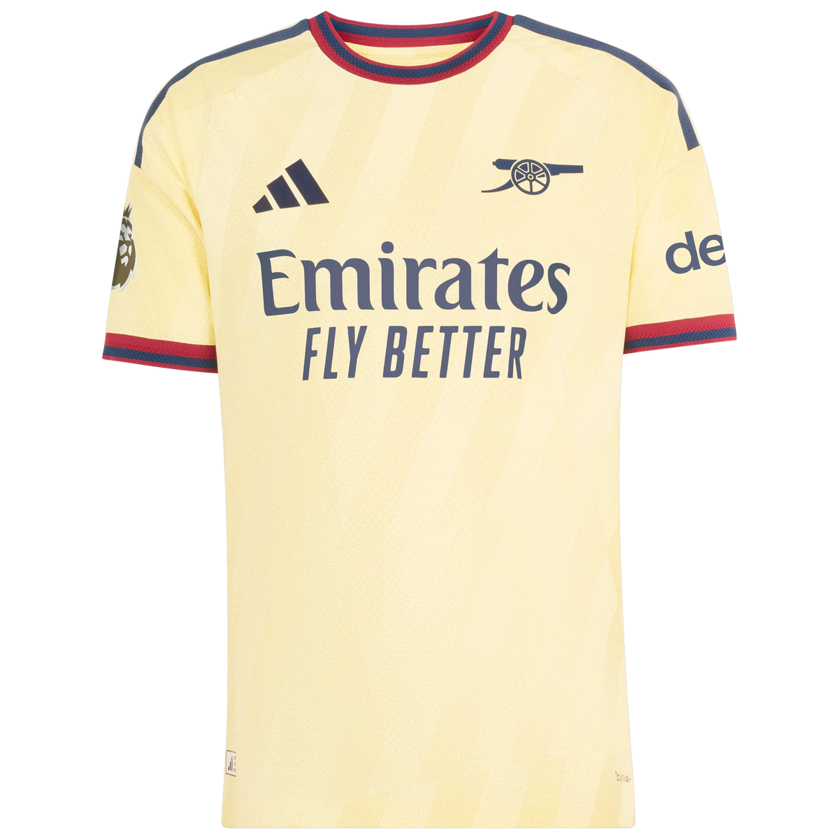 Front view of men's Arsenal 2026-2027 third yellow on-field authentic soccer jersey by Final Third Kit