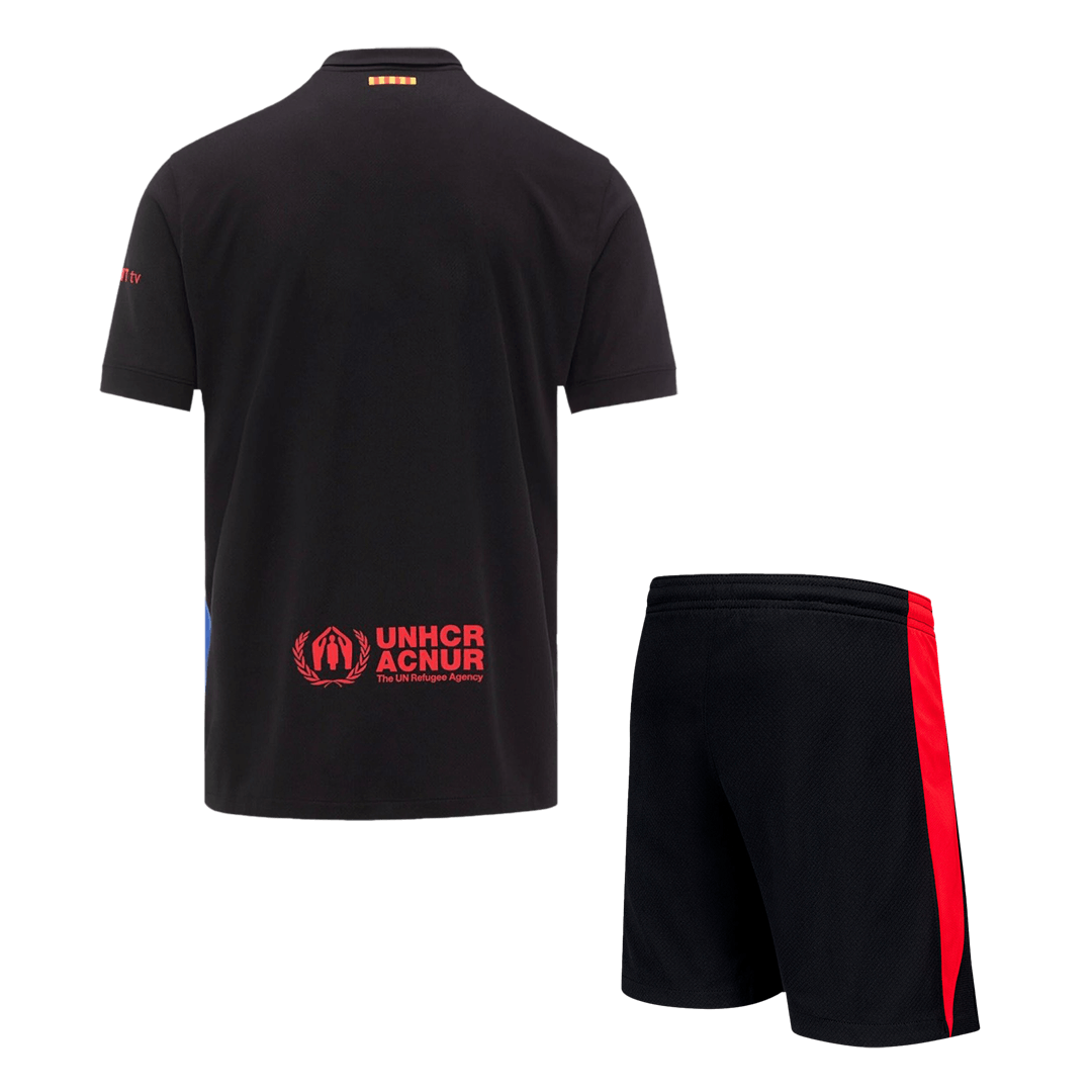 Barcelona Away Soccer Jersey Kit(Jersey+Shorts) 2024/25  - Spotify Logo Without Text