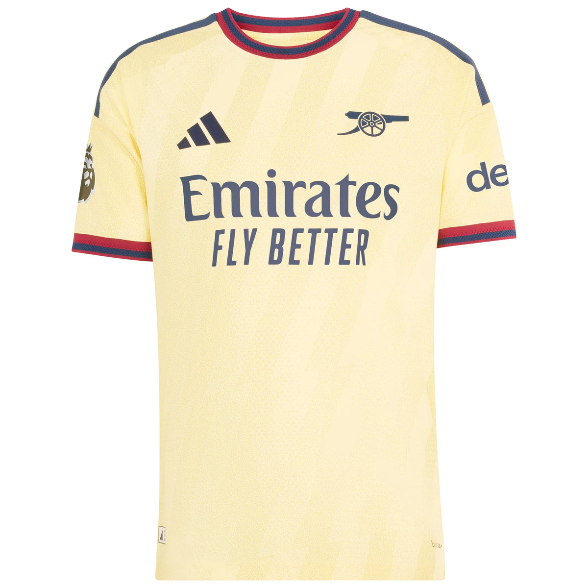 Front view of men's Arsenal 2026-2027 third yellow on-field authentic soccer jersey by Final Third Kit