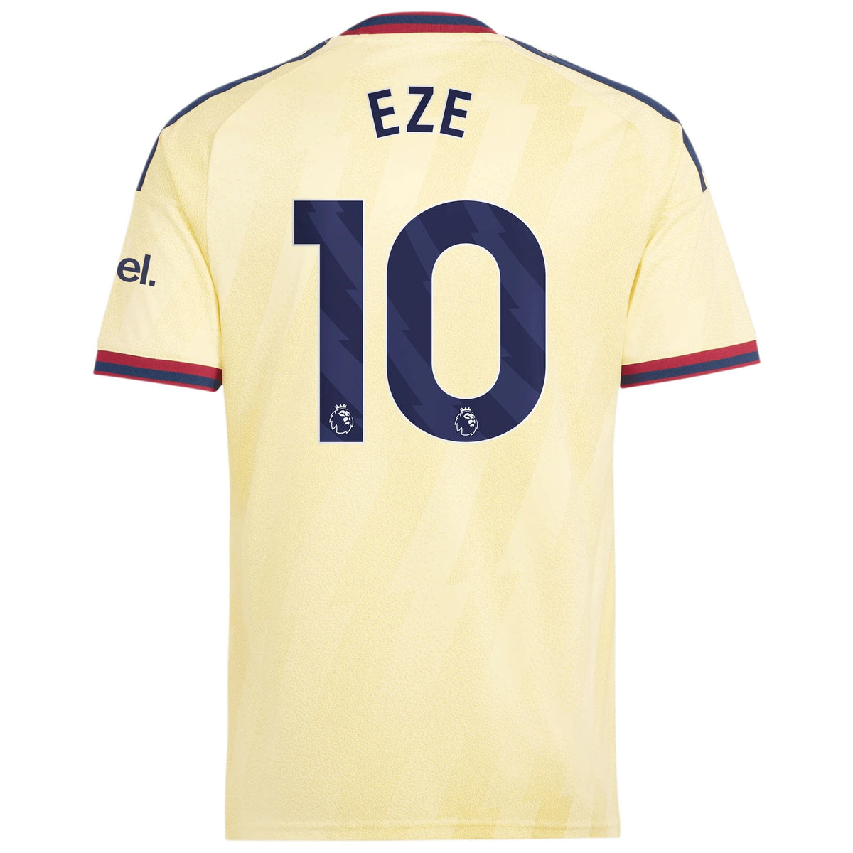 Back view of men's Arsenal 2026-2027 third yellow replica football shirt with Eberechi Eze name and number 10 printing by Final Third Kit