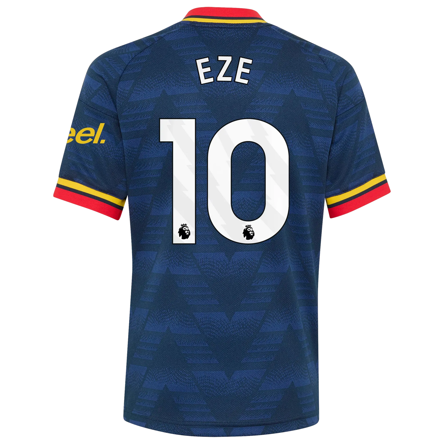 Back view of youth Arsenal 2026-2027 away navy football shirt with Eberechi Eze name and number printing by Final Third Kit