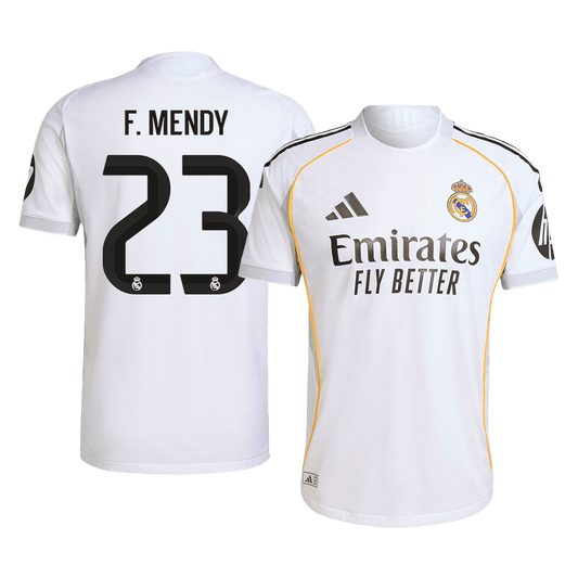 F.MENDY #23 Real Madrid Home Authentic Soccer Jersey 2025/26