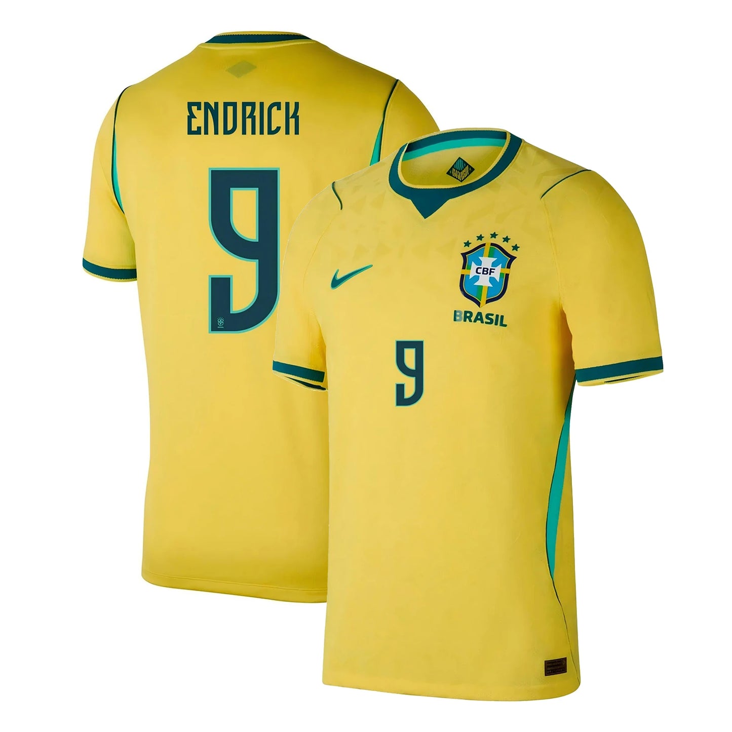 Brazil 2026 World Cup Home Stadium Replica Jersey With Endrick #9 Printing