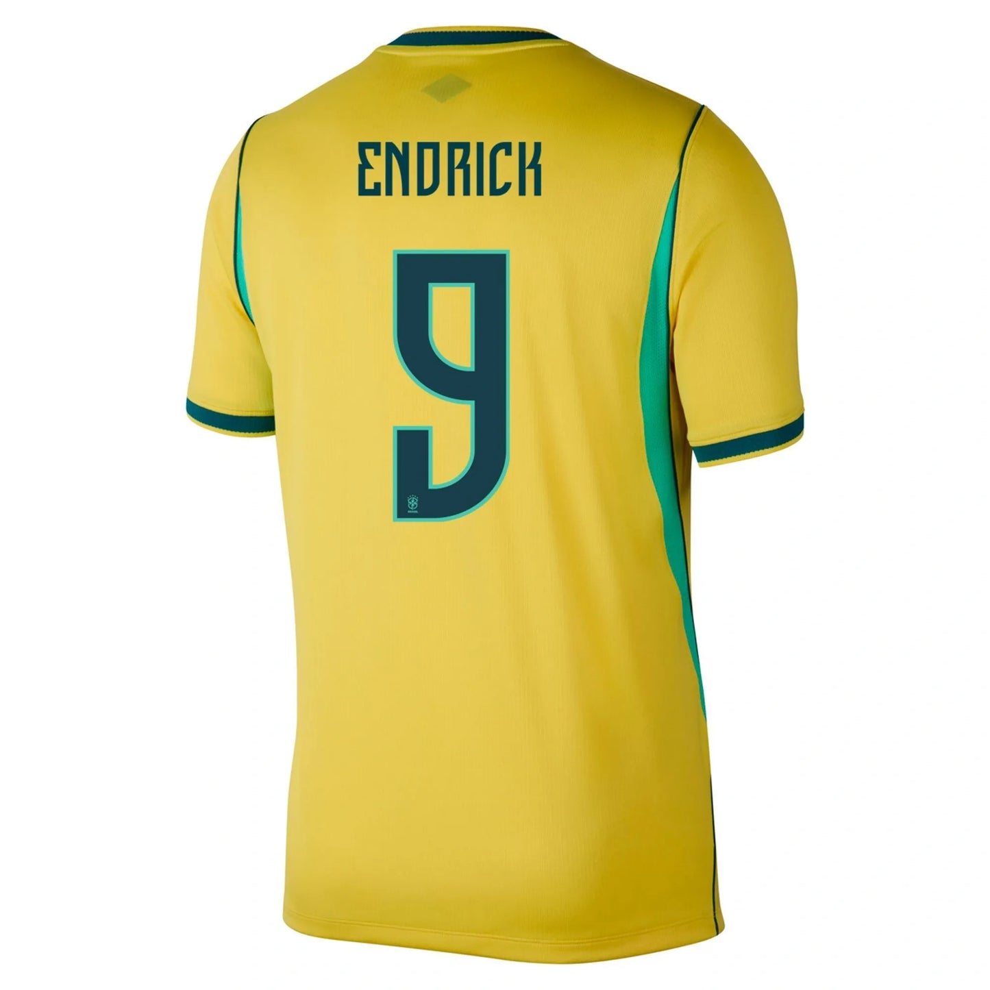 Brazil 2026 World Cup Home Stadium Replica Jersey With Endrick #9 Printing Back View