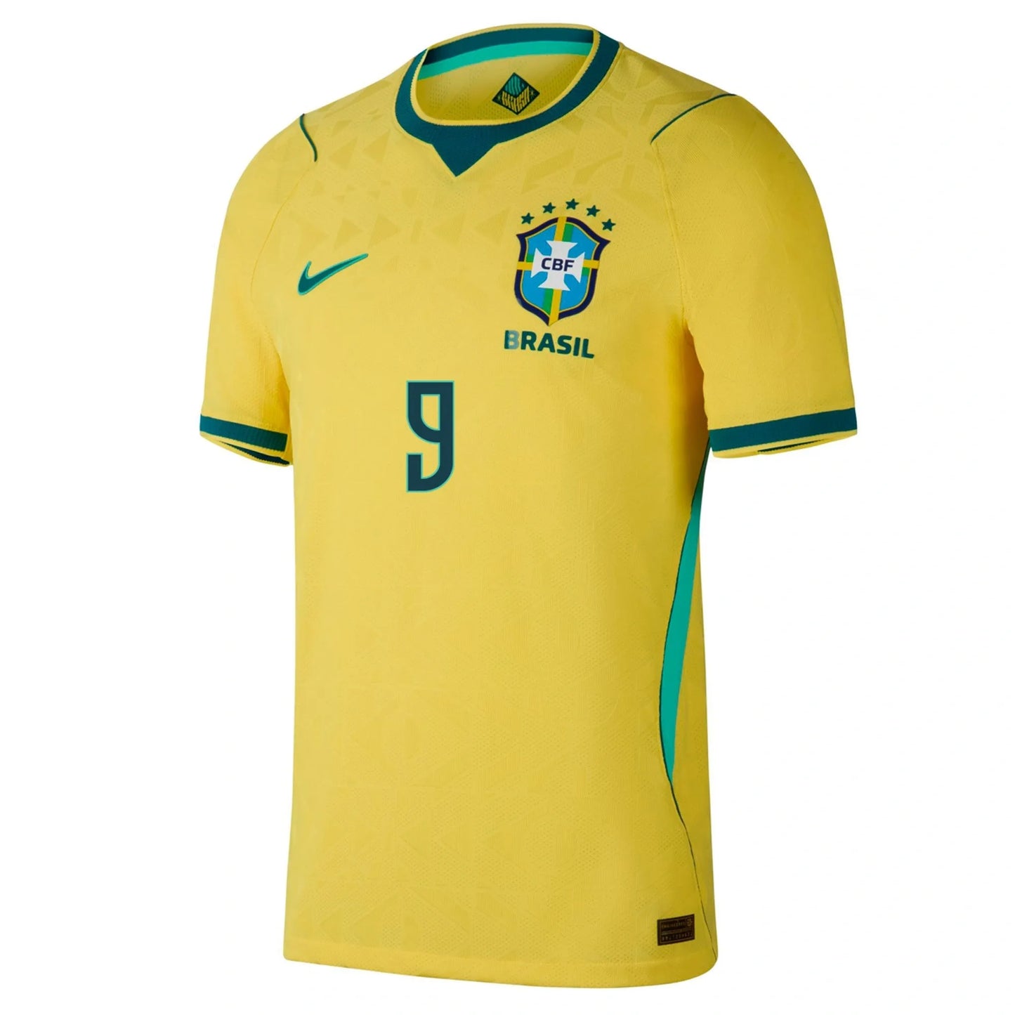 Brazil 2026 World Cup Home Stadium Replica Jersey With Endrick #9 Printing Front View