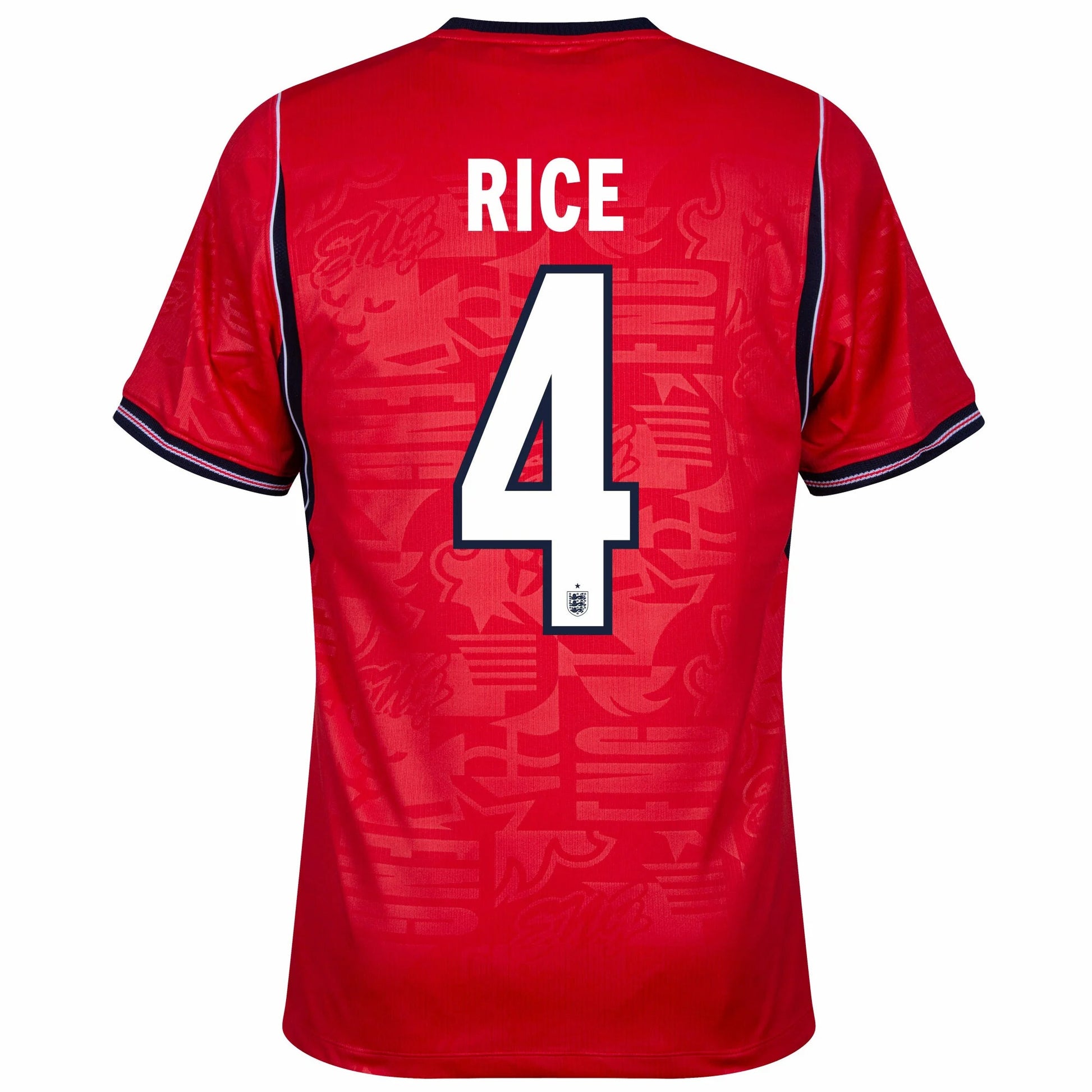 England 2026 World Cup Away Stadium Replica Jersey - Rice #4 back view