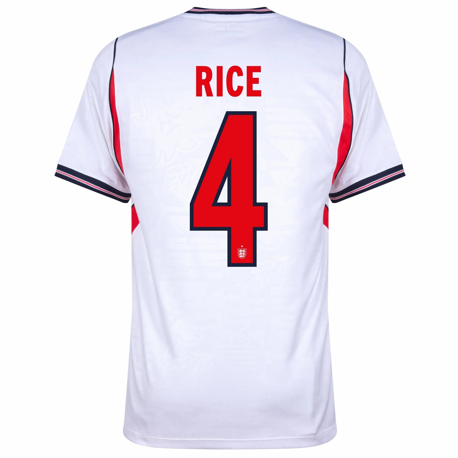 England 2026 World Cup Home Stadium Replica Jersey - Rice #4 back view