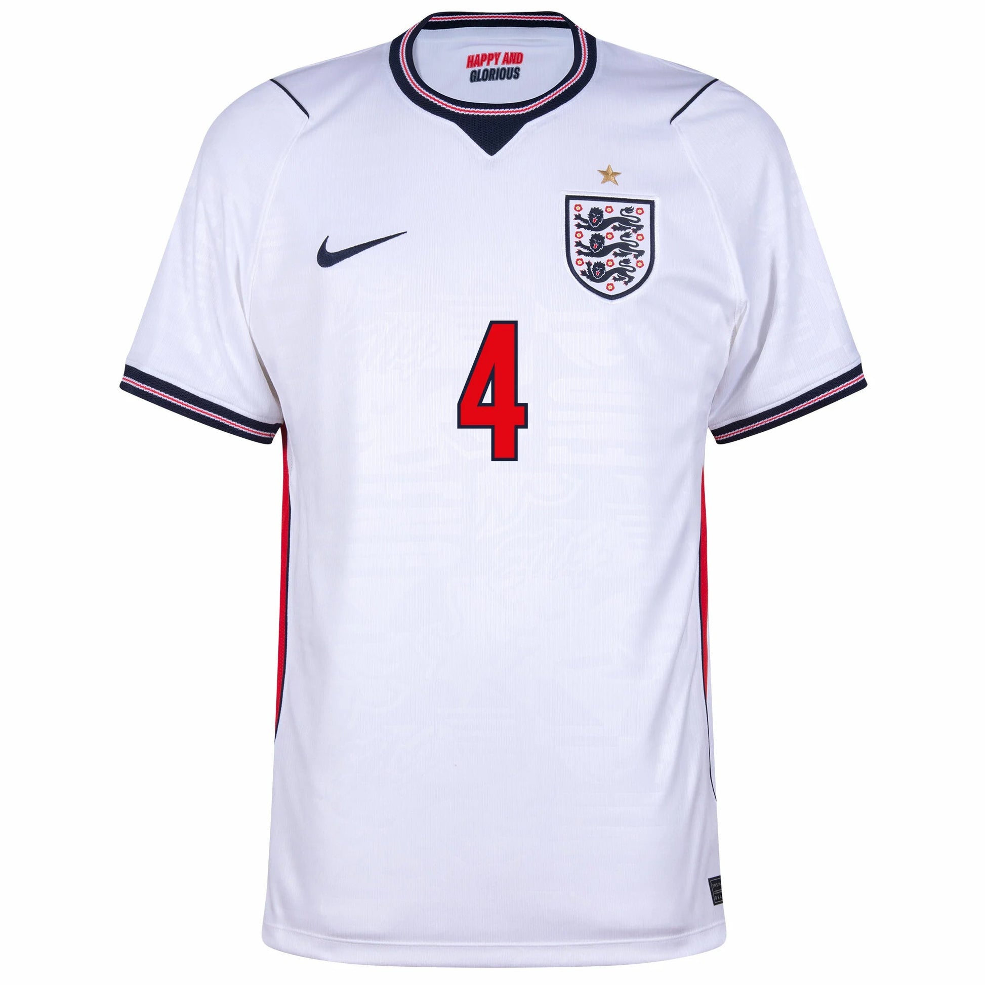 England 2026 World Cup Home Stadium Replica Jersey - Rice #4 front view