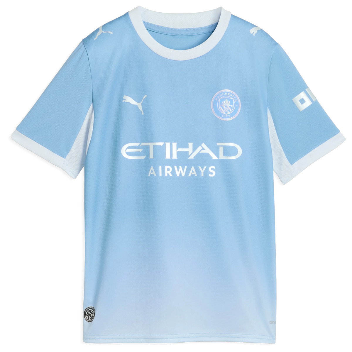 Front view of youth Manchester City 2026-2027 home light blue replica soccer jersey by Final Third Kit