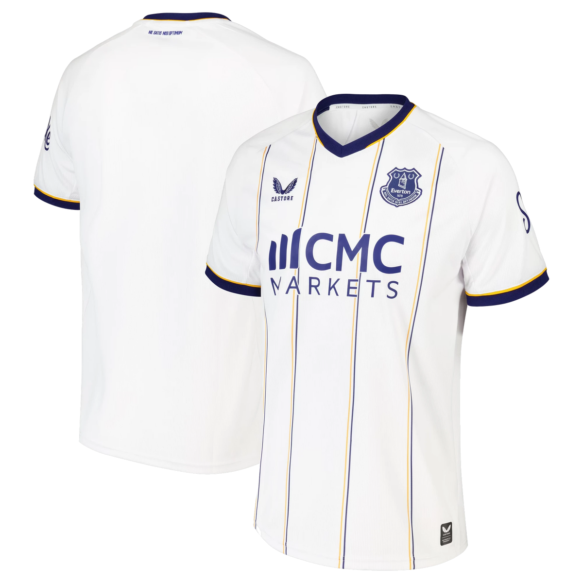 Front and back view of Everton Castore 2026-2027 away white replica shirt by Final Third Kit