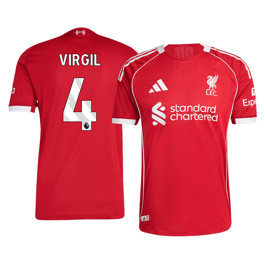 VIRGIL #4 Liverpool Home Authentic Soccer Jersey 2025/26
