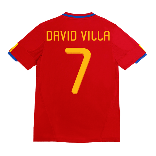 Retro DAVID VILLA #7 2010 Spain Home Soccer Jersey