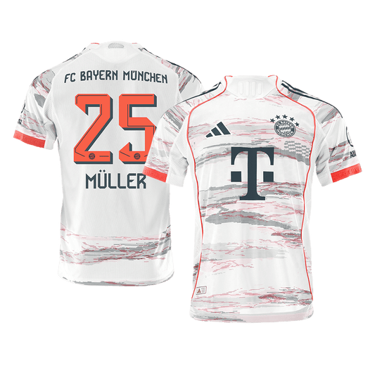 Authentic  MULLER  #25 Bayern Munich Away Soccer Jersey 2025/26 White